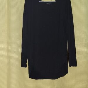 INC International Concepts Black Long Sleeve Top